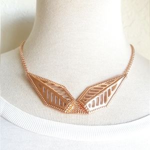 Rebecca Minkoff Rose Gold Statement Necklace 💕 Winged Chevron Bib